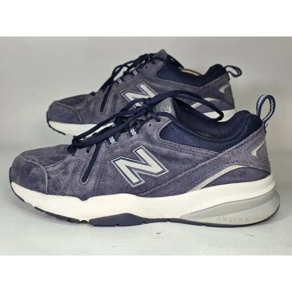 New Balance 608 V5 Men's Sneakers Size 8.5 Navy White Blue Suede ABZORB Shoes‎